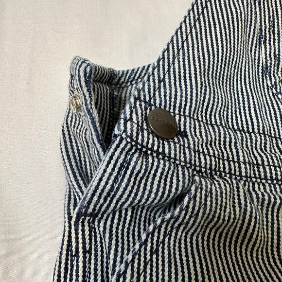 Carhartt Blue Striped Jean Denim Shortalls Snap Opening 24 Months - Picture 3 of 7